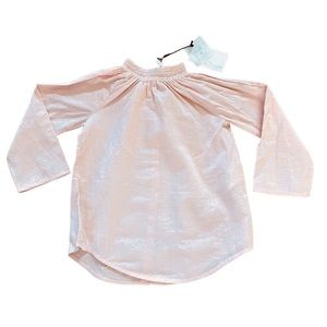 Bebe Organic Linen Cotton Lydia Blouse Shirt size 6 NWT